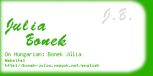 julia bonek business card